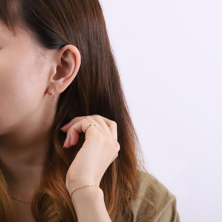 18金 イヤリング k18 18金イヤリング 18k フープ レディース K18 18kシンプル おしゃれ 両耳用 イヤリング シンプル | DEVAS | 02