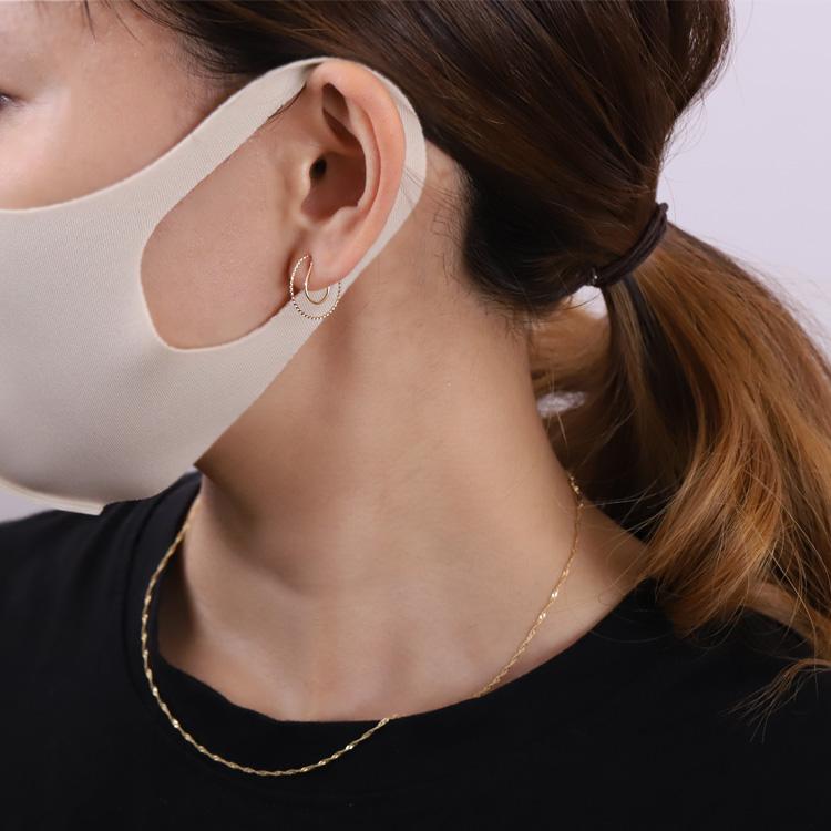 18金 イヤリング k18 18金イヤリング 18k フープ レディース K18 18kシンプル おしゃれ 両耳用 イヤリング シンプル | DEVAS | 06