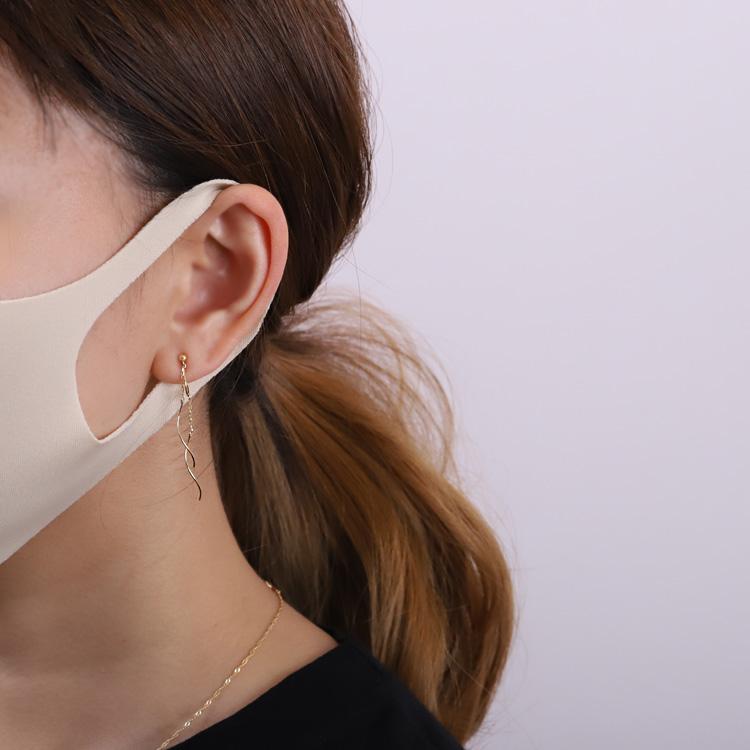 【土日限定2500円OFFクーポン有】  18金 イヤリング k18 18金イヤリング 18k チェーン レディース K18 18kおしゃれ 両耳用 イヤリング | DEVAS | 05