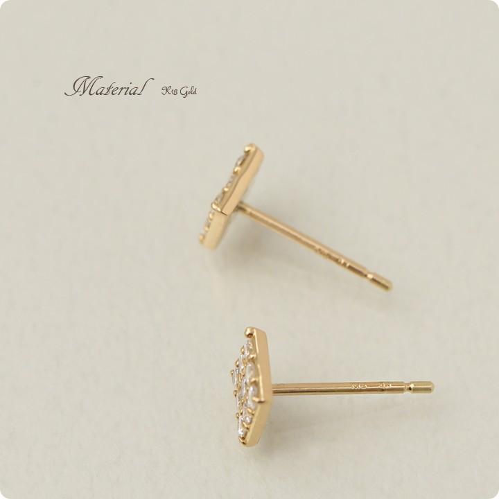 【土日限定3500円OFFクーポン有】 18金 ピアス k18 18金ピアス 18k スクエア イヤモンド 0.2ct k18ピアス レディース ピアス18金 両耳 【在庫限り】 | DEVAS | 05