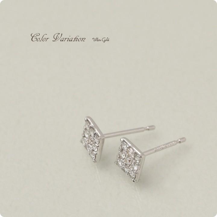 【土日限定3500円OFFクーポン有】 18金 ピアス k18 18金ピアス 18k スクエア イヤモンド 0.2ct k18ピアス レディース ピアス18金 両耳 【在庫限り】 | DEVAS | 06