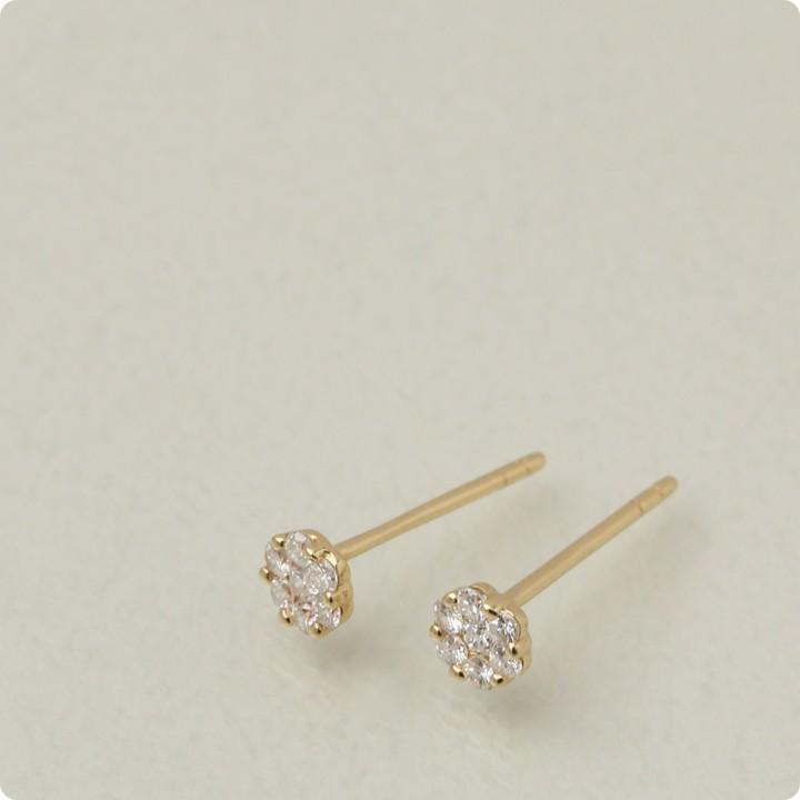 【土日限定2000円OFFクーポン有】 18金 ピアス k18 18金ピアス 18k 花 フラワー ダイヤモンドシンプル k18ピアス レディース ピアス18金 両耳 | DEVAS | 02