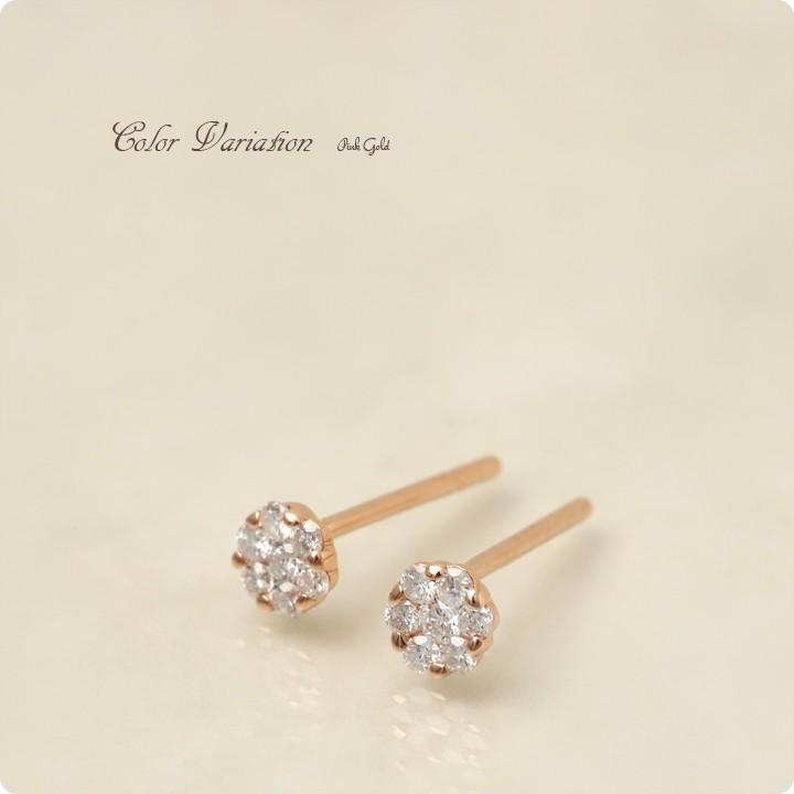 【土日限定2000円OFFクーポン有】 18金 ピアス k18 18金ピアス 18k 花 フラワー ダイヤモンドシンプル k18ピアス レディース ピアス18金 両耳 | DEVAS | 07