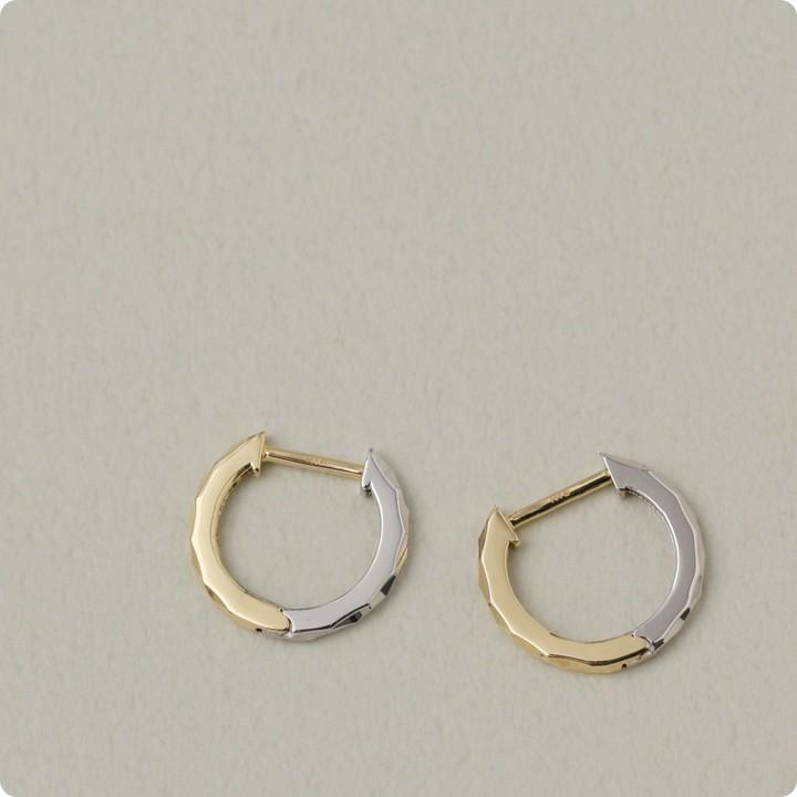 【土日限定3500円OFFクーポン有】 フープピアス 18k ピアス 18金 フープ k18 18金ピアス WG カットデザイン k18ピアス レディース ピアス18金 | DEVAS | 02