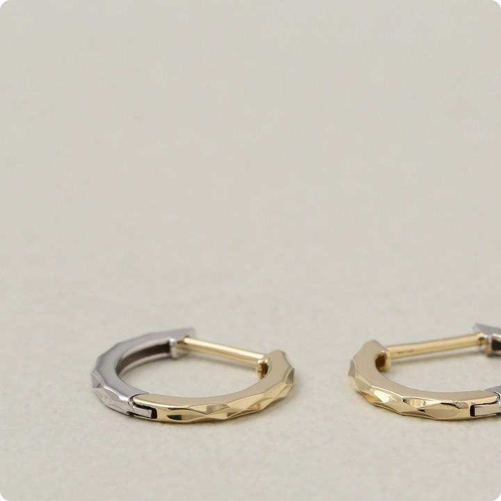 【土日限定3500円OFFクーポン有】 フープピアス 18k ピアス 18金 フープ k18 18金ピアス WG カットデザイン k18ピアス レディース ピアス18金 | DEVAS | 03