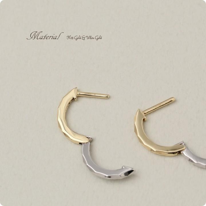 【土日限定3500円OFFクーポン有】 フープピアス 18k ピアス 18金 フープ k18 18金ピアス WG カットデザイン k18ピアス レディース ピアス18金 | DEVAS | 05