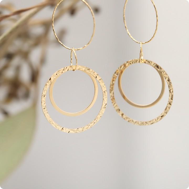 【土日限定1500円OFFクーポン有】 18金 ピアス k18 18金ピアス 18k フックピアス 揺れる リング k18ピアス レディース ピアス18金 18kピアス 両耳 | DEVAS | 03