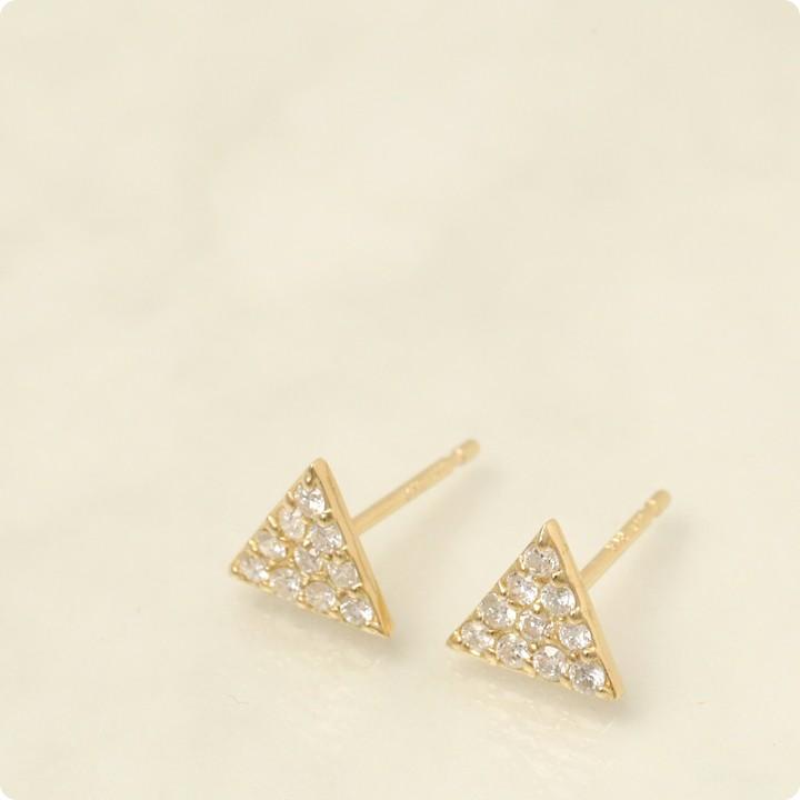 【土日限定2000円OFFクーポン有】 18金 ピアス k18 18金ピアス 18k トライアングル 三角形 ダイヤ k18ピアス レディース ピアス18金 18kピアス 両耳 | DEVAS | 02