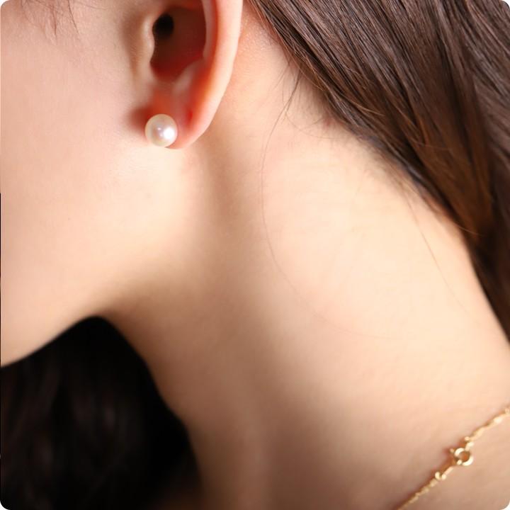 【土日限定1500円OFFクーポン有】  18金 ピアス k18 18金ピアス 18k パール アコヤ 本真珠 8.2mm k18ピアス レディース ピアス18金 つけっぱなし 両耳 | DEVAS | 06