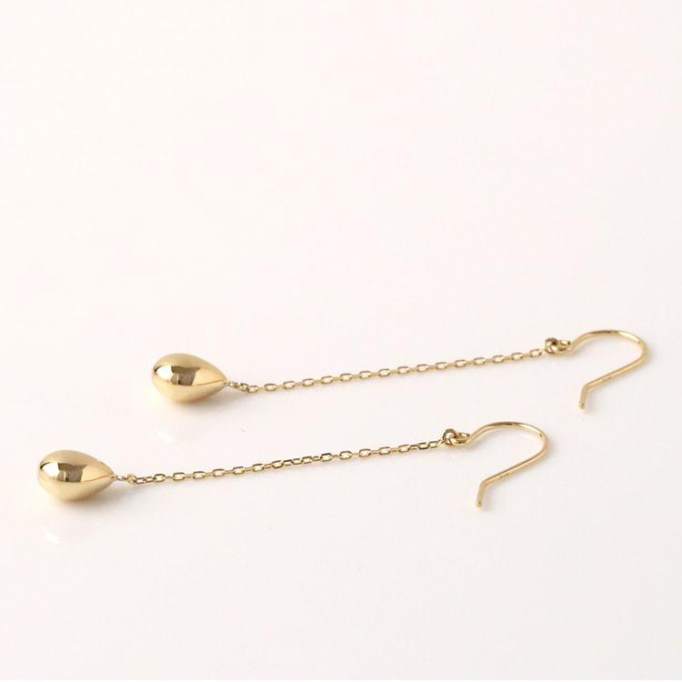 【土日限定1500円OFFクーポン有】 18金 ピアス k18 18金ピアス 18k ティアドロップ 雫 フックピアス k18ピアス レディース ピアス18金 18kピアス 両耳 | DEVAS | 04