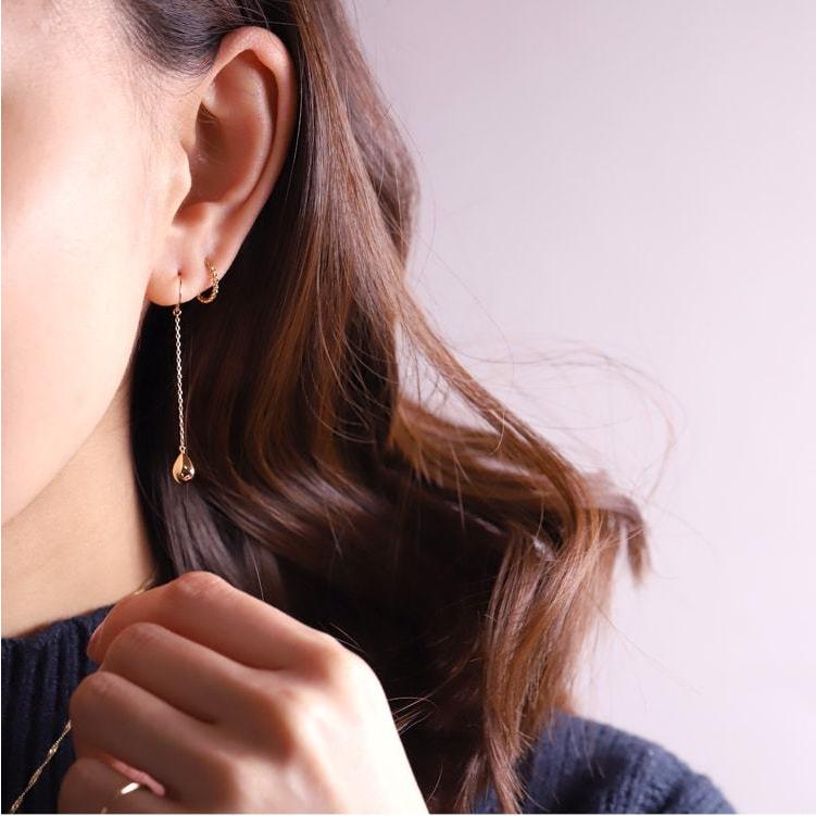 【土日限定1500円OFFクーポン有】 18金 ピアス k18 18金ピアス 18k ティアドロップ 雫 フックピアス k18ピアス レディース ピアス18金 18kピアス 両耳 | DEVAS | 07
