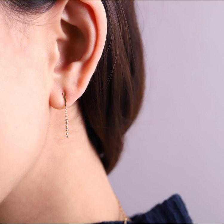 【土日限定2000円OFFクーポン有】 18金 ピアス k18 18金ピアス 18k 揺れる ダイヤ バー ダイヤモンド k18ピアス レディース ピアス18金 金 両耳 セット | DEVAS | 03