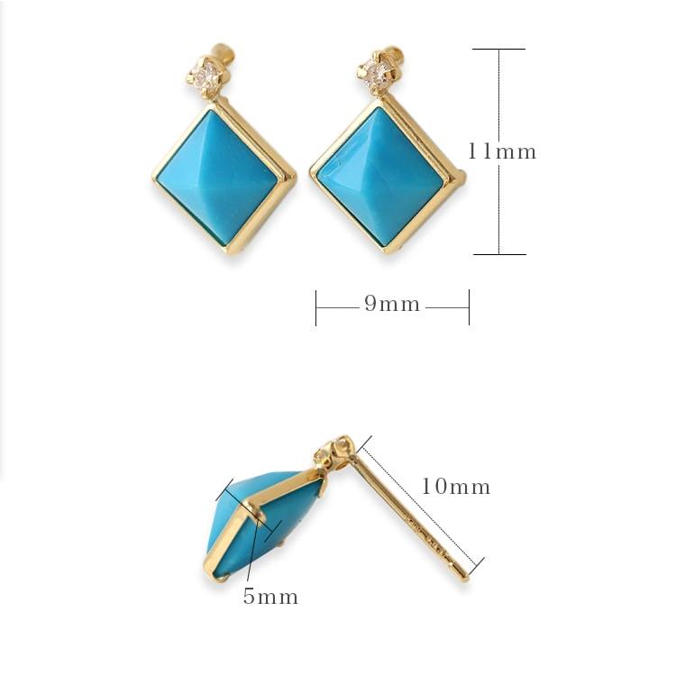 【土日限定1500円OFFクーポン有】 18金 ピアス k18 18金ピアス 18k ターコイズ ダイヤモンド k18ピアス レディース ピアス18金 18kピアス 両耳 | DEVAS | 06