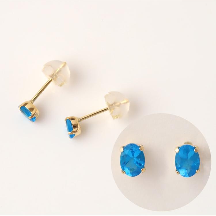 18金 ピアス k18 18金ピアス 18k  インディゴブルー アパタイト シンプル k18ピアス レディース ピアス18金 地金 ゴールド 18kピアス 小さめ つけっぱなし 両耳 | DEVAS | 04