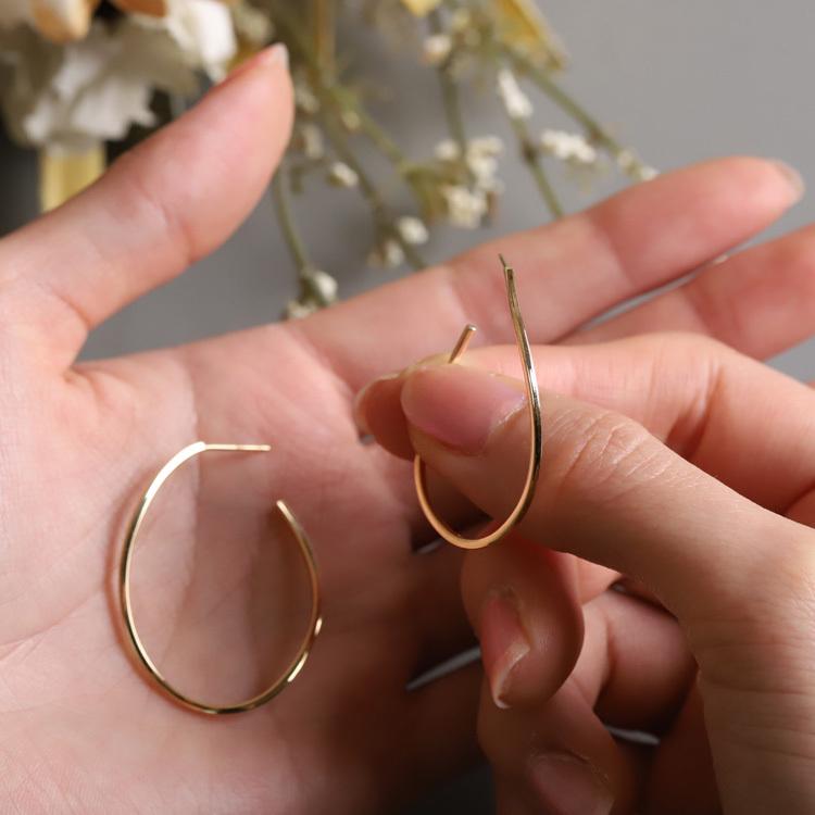 【土日限定3500円OFFクーポン有】 フープピアス 18k ピアス 18金 フープ k18 18金ピアス ひねり k18ピアス レディース ピアス18金 両耳 プラチナ ピンク | DEVAS | 08