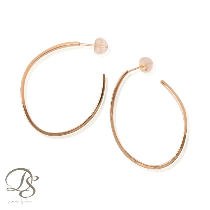 【土日限定3500円OFFクーポン有】 フープピアス 18k ピアス 18金 フープ k18 18金ピアス ひねり k18ピアス レディース ピアス18金 両耳 プラチナ ピンク | DEVAS | 09