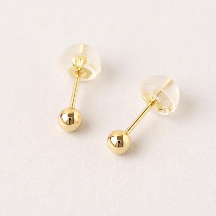 日曜200円OFFクーポン有▼ 18金 ピアス k18 18金ピアス 18k 丸玉 ボール 光沢 3mm シンプル k18ピアス レディース 地金 ゴールド 18kピアス 小さめ 両耳 セット | DEVAS | 08