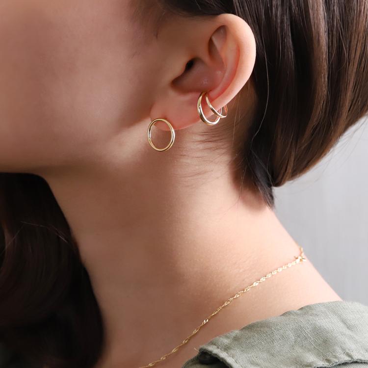 【土日限定2000円OFFクーポン有】 18金 ピアス k18 18金ピアス 18k サークル スタッド k18ピアス レディース ピアス18金 つけっぱなし 両耳 セット | DEVAS | 12