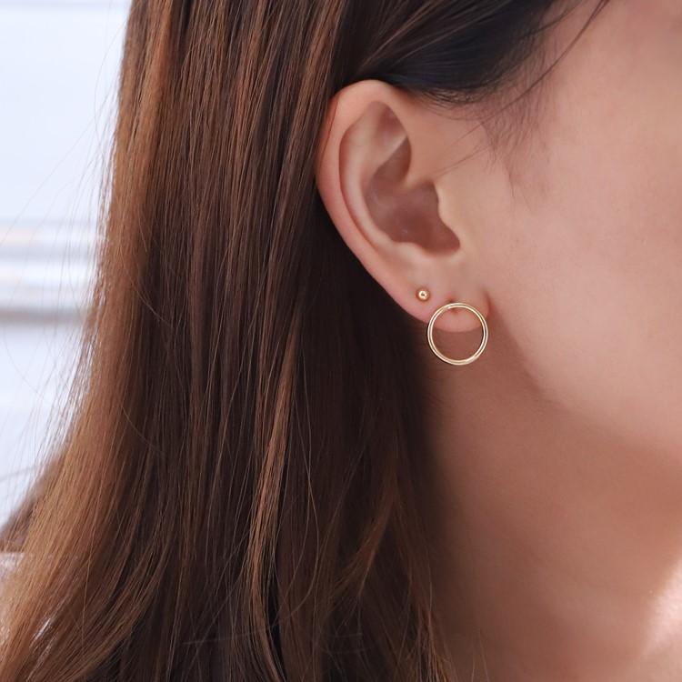 【土日限定2000円OFFクーポン有】 18金 ピアス k18 18金ピアス 18k サークル スタッド k18ピアス レディース ピアス18金 つけっぱなし 両耳 セット | DEVAS | 13