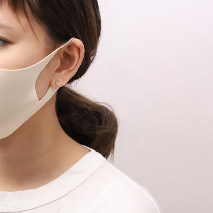 【土日限定2000円OFFクーポン有】 18金 ピアス k18 18金ピアス 18k 星 月 スター ハーフムーン ダイヤモンド k18ピアス レディース ピアス18金 両耳 | DEVAS | 04