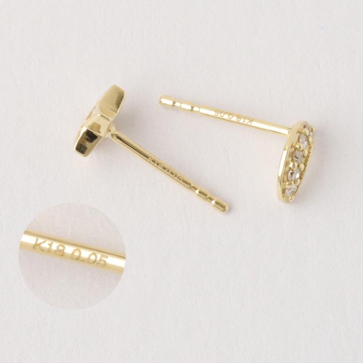 【土日限定2000円OFFクーポン有】 18金 ピアス k18 18金ピアス 18k 星 月 スター ハーフムーン ダイヤモンド k18ピアス レディース ピアス18金 両耳 | DEVAS | 08