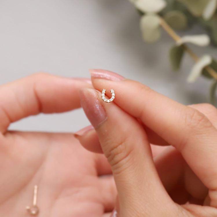 【土日限定2000円OFFクーポン有】 18金 ピアス k18 ピンクゴールド 18金ピアス 18k 馬蹄 ホースシュー k18ピアス レディース ピアス18金 両耳 セット | DEVAS | 12