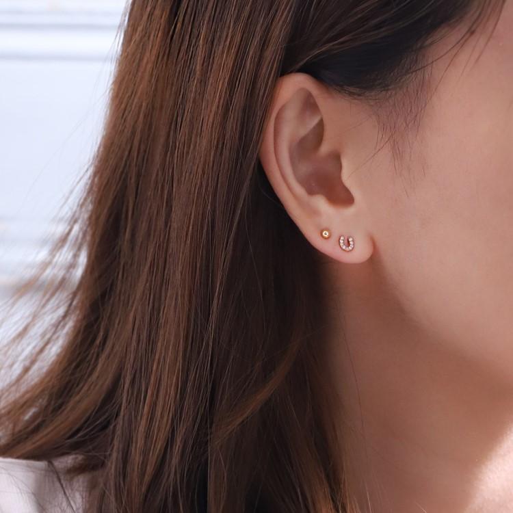 【土日限定2000円OFFクーポン有】 18金 ピアス k18 ピンクゴールド 18金ピアス 18k 馬蹄 ホースシュー k18ピアス レディース ピアス18金 両耳 セット | DEVAS | 14