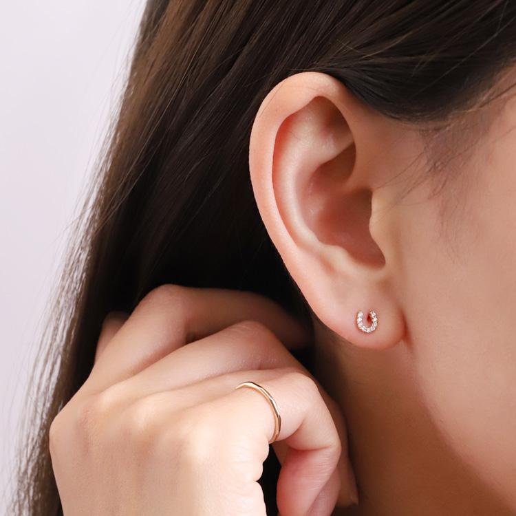 【土日限定2000円OFFクーポン有】 18金 ピアス k18 ピンクゴールド 18金ピアス 18k 馬蹄 ホースシュー k18ピアス レディース ピアス18金 両耳 セット | DEVAS | 03