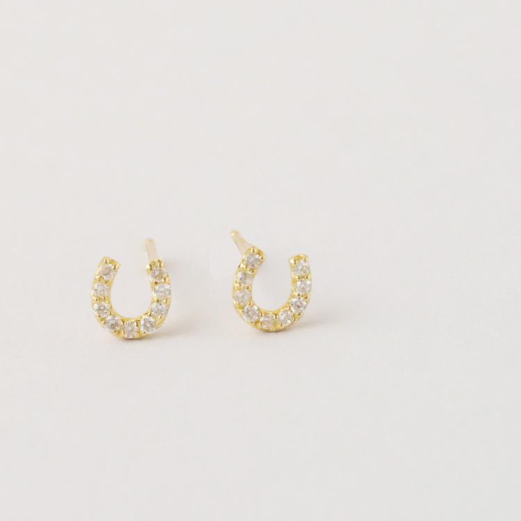 【土日限定2000円OFFクーポン有】 18金 ピアス k18 18金ピアス 18k 馬蹄 ホースシュー ダイヤモンド k18ピアス レディース ピアス18金 金 両耳 セット | DEVAS | 05