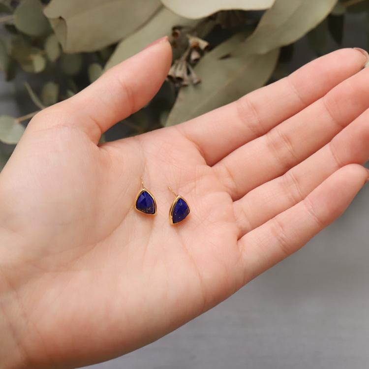 【土日限定2000円OFFクーポン有】 18金 ピアス k18 18金ピアス 18k ラピスラズリトリリアント ローズカット k18ピアス レディース ピアス18金 両耳 | DEVAS | 11