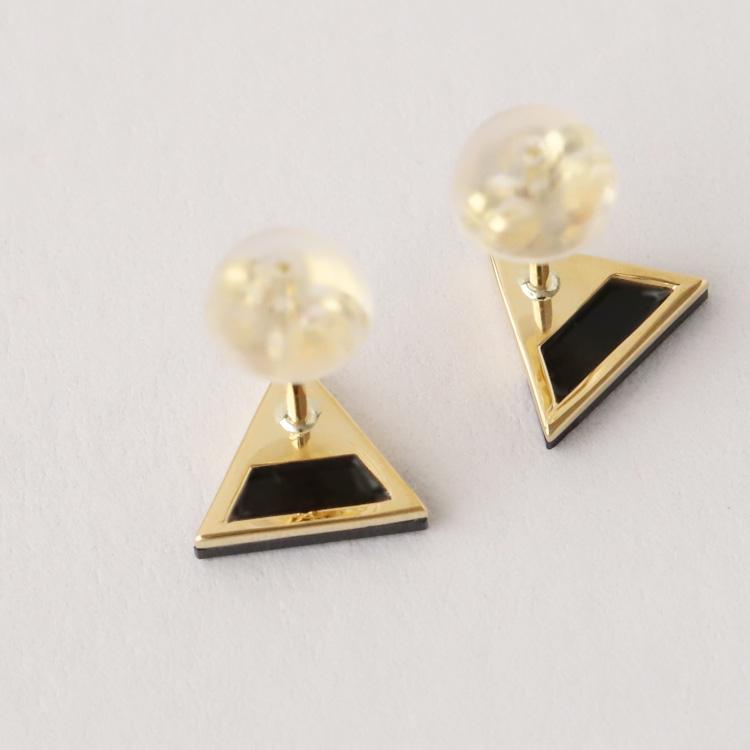 18金 ピアス k18 18金ピアス 18k オニキス 天然石 トライアングル シンプル k18ピアス レディース ピアス18金 地金 ゴールド 18kピアス 小さめ つけっぱなし｜devas｜07