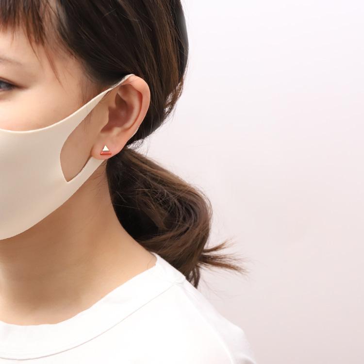 【土日限定1500円OFFクーポン有】  18金 ピアス k18 18金ピアス 18k レッドメノウ 天然石 トライアングル k18ピアス レディース ピアス18金 つけっぱなし | DEVAS | 04