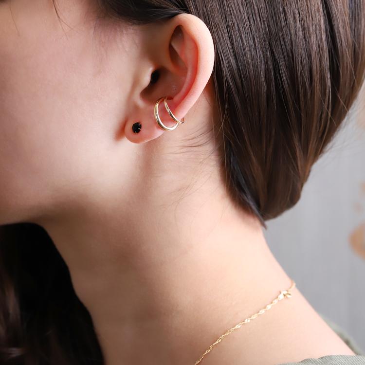 K18 18金 18k ピアス オニキス ⑥♡② K18 オニキス フープ