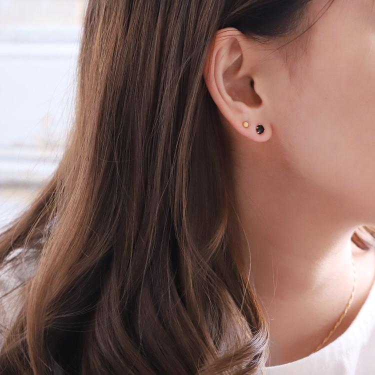 K18 18金 18k ピアス オニキス ⑥♡② K18 オニキス フープ