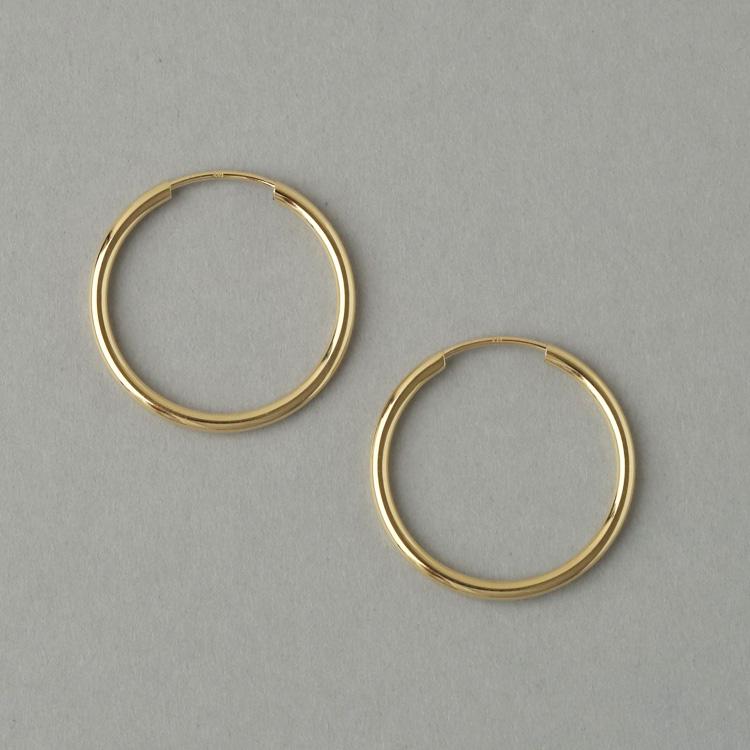 【土日限定1500円OFFクーポン有】 フープピアス 18k ピアス 18金 フープ k18 18金ピアス プレーン パイプ k18ピアス レディース ピアス18金 両耳 セット | DEVAS | 02