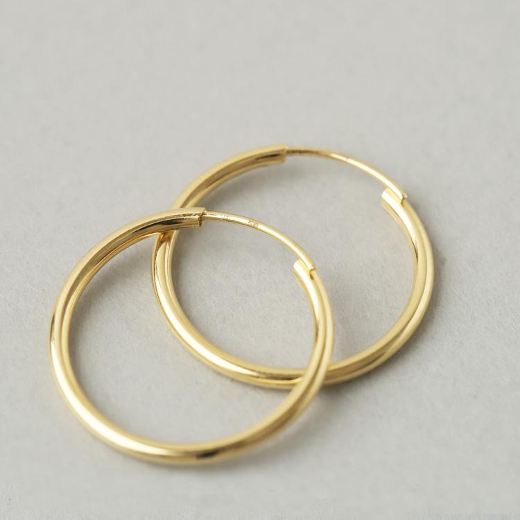 【土日限定1500円OFFクーポン有】 フープピアス 18k ピアス 18金 フープ k18 18金ピアス プレーン パイプ k18ピアス レディース ピアス18金 両耳 セット | DEVAS | 03