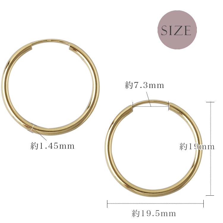 【土日限定1500円OFFクーポン有】 フープピアス 18k ピアス 18金 フープ k18 18金ピアス プレーン パイプ k18ピアス レディース ピアス18金 両耳 セット | DEVAS | 05
