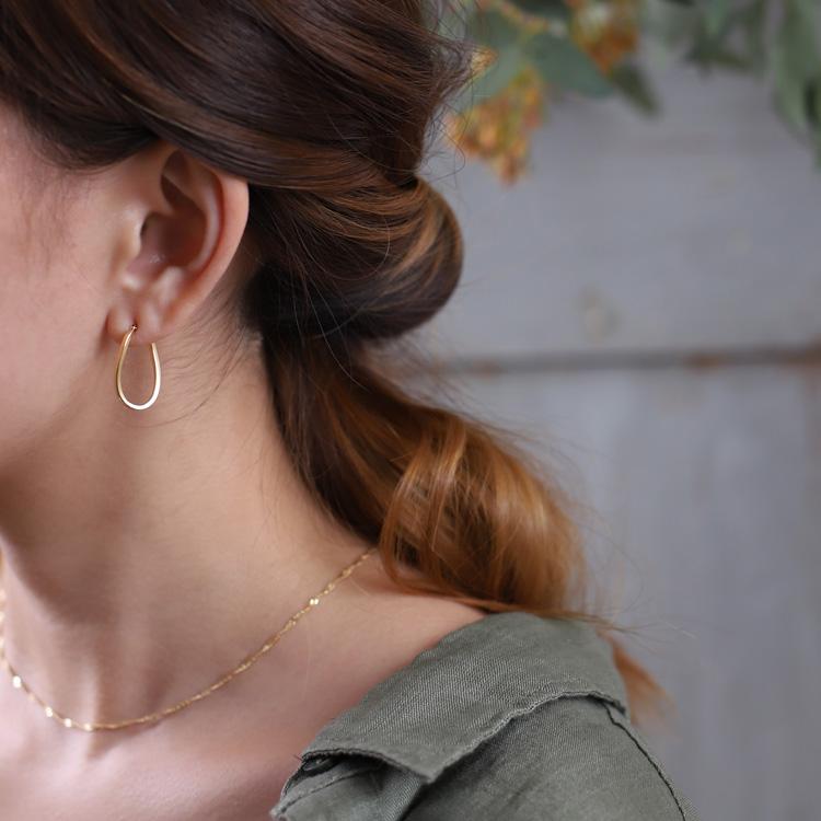 【土日限定2000円OFFクーポン有】 フープピアス 18k ピアス 18金 フープ k18 18金ピアス ウェーブひねり k18ピアス ピアス18金 プラチナ ピンクゴールド | DEVAS | 11