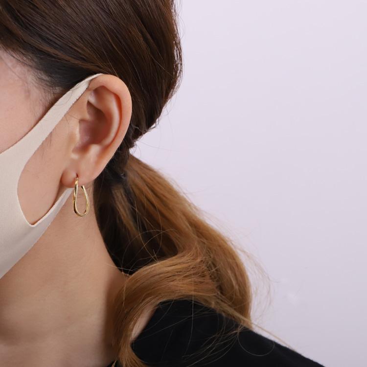 【土日限定2000円OFFクーポン有】 フープピアス 18k ピアス 18金 フープ k18 18金ピアス ウェーブひねり k18ピアス ピアス18金 プラチナ ピンクゴールド | DEVAS | 06