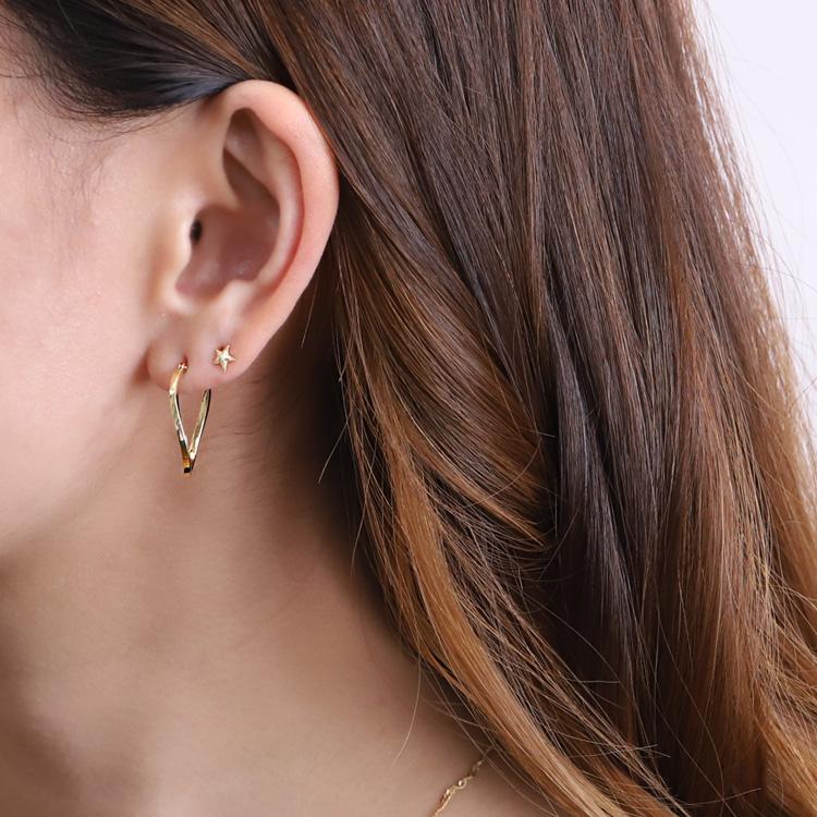 【土日限定2000円OFFクーポン有】 フープピアス 18k ピアス 18金 フープ k18 18金ピアス ウェーブひねり k18ピアス ピアス18金 プラチナ ピンクゴールド | DEVAS | 09