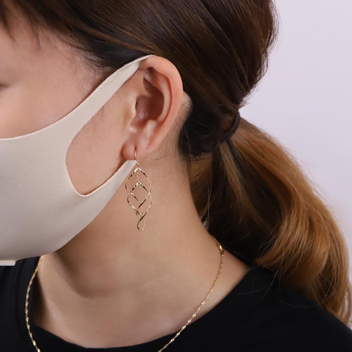 【土日限定3500円OFFクーポン有】 18金 ピアス k18 18金ピアス 18k フックピアス 揺れる フック リーフ k18ピアス ピアス18金 18kピアス 両耳 | DEVAS | 05