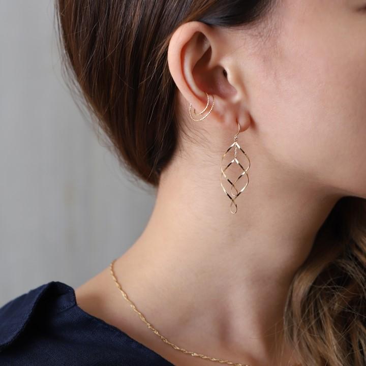 【土日限定3500円OFFクーポン有】 18金 ピアス k18 18金ピアス 18k フックピアス 揺れる フック リーフ k18ピアス ピアス18金 18kピアス 両耳 | DEVAS | 06