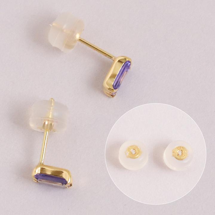 DEVAS 18金 ピアス k18 18金ピアス 18k タンザナイト スクエア