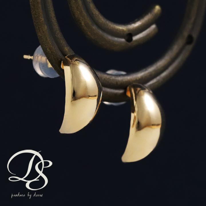 【土日限定2000円OFFクーポン有】 18金 ピアス k18 18金ピアス 18k 半月 月甲丸 k18ピアス レディース ピアス18金 18kピアス つけっぱなし 両耳 セット | DEVAS