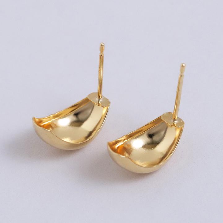 【土日限定2000円OFFクーポン有】 18金 ピアス k18 18金ピアス 18k 半月 月甲丸 k18ピアス レディース ピアス18金 18kピアス つけっぱなし 両耳 セット | DEVAS | 03