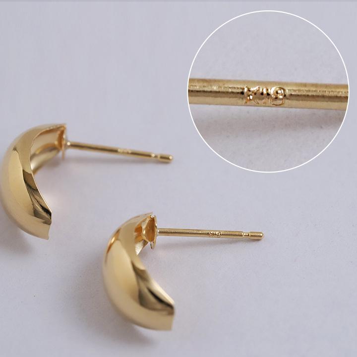 【土日限定2000円OFFクーポン有】 18金 ピアス k18 18金ピアス 18k 半月 月甲丸 k18ピアス レディース ピアス18金 18kピアス つけっぱなし 両耳 セット | DEVAS | 05