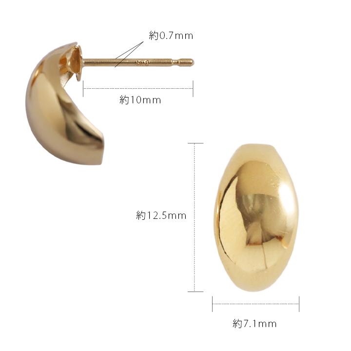 【土日限定2000円OFFクーポン有】 18金 ピアス k18 18金ピアス 18k 半月 月甲丸 k18ピアス レディース ピアス18金 18kピアス つけっぱなし 両耳 セット | DEVAS | 06