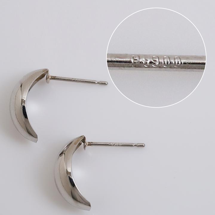 【土日限定1500円OFFクーポン有】 プラチナピアス ピアス プラチナ レディース 半月 月甲丸 ムーン プラチナ900 ピアスプラチナ おしゃれ 両耳 セット | DEVAS | 05
