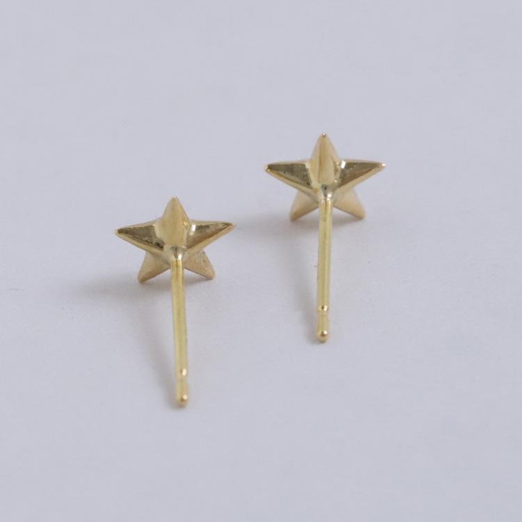 18金 ピアス k18 18金ピアス 18k スター 星 シンプル k18ピアス レディース ピアス18金 18 金 華奢 地金 ゴールド 18kピアス 小さめ つけっぱなし 両耳 セット | DEVAS | 05