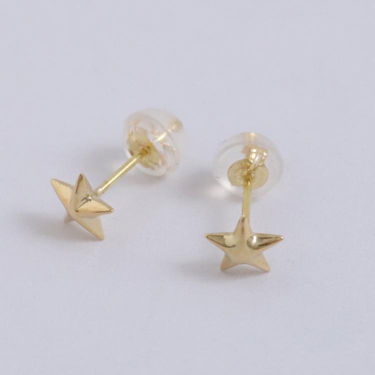 18金 ピアス k18 18金ピアス 18k スター 星 シンプル k18ピアス レディース ピアス18金 18 金 華奢 地金 ゴールド 18kピアス 小さめ つけっぱなし 両耳 セット | DEVAS | 06